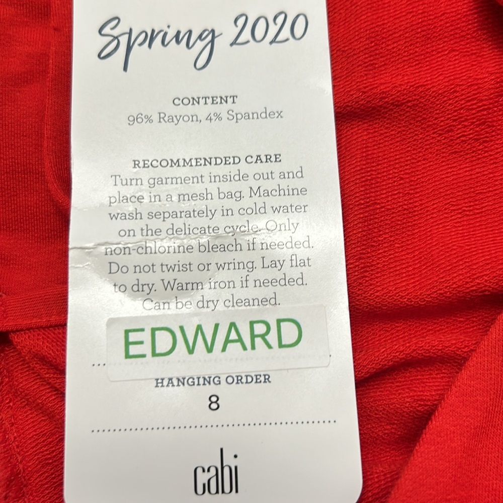 NWT Cabi Uptown Jumpsuit‎ Ankle in Vermilion Red M - Picture 17 of 17